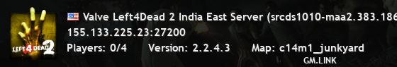 Valve Left4Dead 2 India East Server (srcds1010-maa2.383.186)
