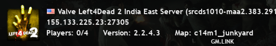 Valve Left4Dead 2 India East Server (srcds1010-maa2.383.291)