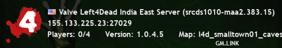 Valve Left4Dead India East Server (srcds1010-maa2.383.15)