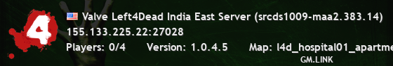 Valve Left4Dead India East Server (srcds1009-maa2.383.14)