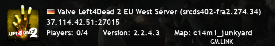 Valve Left4Dead 2 EU West Server (srcds402-fra2.274.34)