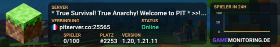 * True Survival! True Anarchy! Welcome to PIT * >>It's Raining Moist! NOW ON 1.20<<