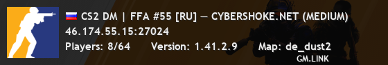 CS2 DM | FFA #55 [RU] — CYBERSHOKE.NET (MEDIUM)