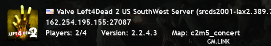 Valve Left4Dead 2 US SouthWest Server (srcds2001-lax2.389.73)