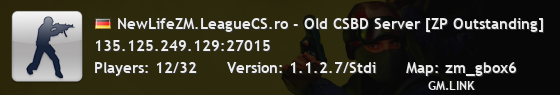 NewLifeZM.LeagueCS.ro - Old CSBD Server [ZP Outstanding]