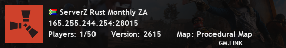 ServerZ Rust Monthly ZA