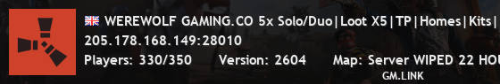 WEREWOLF GAMING.CO 5x Solo/Duo|Loot X5|TP|Homes|Kits|