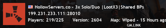 HollowServers.co - 3x Solo/Duo |LootX3|Shared BPs