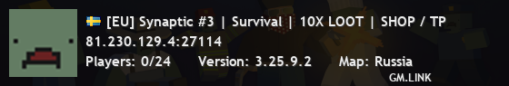 [EU] Synaptic #3 | Survival | 10X LOOT | SHOP / TP