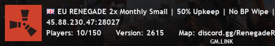 EU RENEGADE 2x Monthly Small | 50% Upkeep | No BP Wipe | Noob F