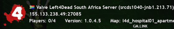 Valve Left4Dead South Africa Server (srcds1040-jnb1.213.71)