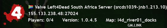 Valve Left4Dead South Africa Server (srcds1039-jnb1.213.10)