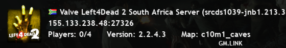 Valve Left4Dead 2 South Africa Server (srcds1039-jnb1.213.312)