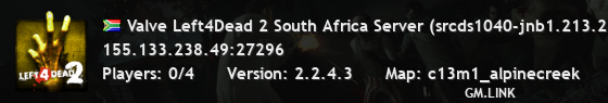 Valve Left4Dead 2 South Africa Server (srcds1040-jnb1.213.282)
