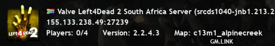 Valve Left4Dead 2 South Africa Server (srcds1040-jnb1.213.225)