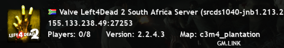 Valve Left4Dead 2 South Africa Server (srcds1040-jnb1.213.239)