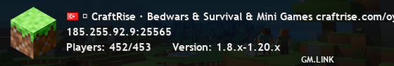 ▶ CraftRise ∙ Bedwars & Survival & Mini Games craftrise.com/oyna