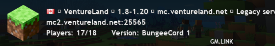 ▎ VentureLand ▎ 1.8-1.20 ▎ mc.ventureland.net ▎ Legacy server - no longer updated