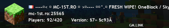 ----✦< ღ MC-1ST.RO ღ >✦---- ༄˖°.❄ FRESH WIPE! OneBlock / SkyPvP ❄.°˖༄