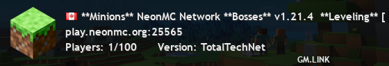 **Minions** NeonMC Network **Bosses** v1.21.4  **Leveling** [ Skyblock ] **Dungeons**