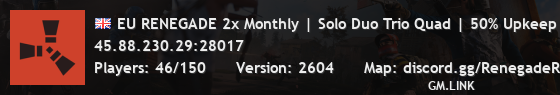 EU RENEGADE 2x Monthly | Solo Duo Trio Quad | 50% Upkeep | No B