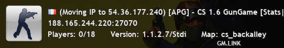 (Moving IP to 54.36.177.240) [APG] - CS 1.6 GunGame [Stats|Fast