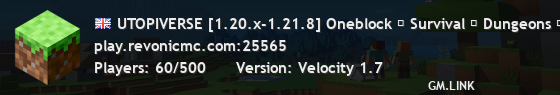 UTOPIVERSE [1.20.x-1.21.8] Oneblock ⛨ Survival ⛨ Dungeons ⛨ Events