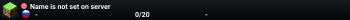 Name is not set on server