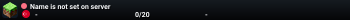 Name is not set on server