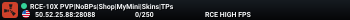 RCE-10X PVP|NoBPs|Shop|MyMini|Skins|TPs