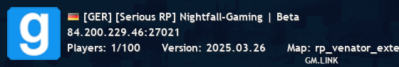 [GER] [Serious RP] Nightfall-Gaming | Beta