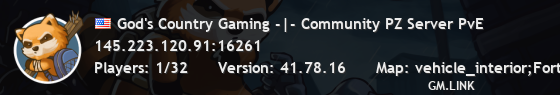 God's Country Gaming -|- Community PZ Server PvE