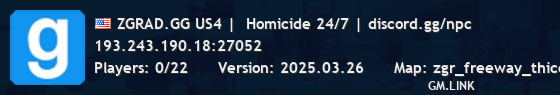 ZGRAD.GG US4 |  Homicide 24/7 | discord.gg/npc