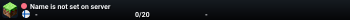 Name is not set on server