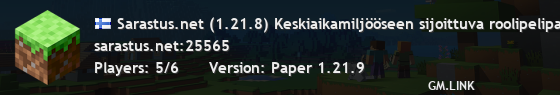 Sarastus.net (1.21.8) Keskiaikamiljööseen sijoittuva roolipelipalvelin