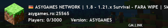 ASYGAMES NETWORK | 1.8 - 1.21.x Survival - FARA WIPE | Skyblock | Minigames