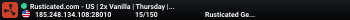 Rusticated.com - US | 2x Vanilla | Thursday | Shared Bps | 5/28