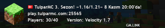 TulparMC 3. Sezon! »1.16/1.21« 8 Kasım 20:00'da!