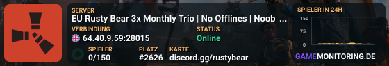 EU Rusty Bear 3x Monthly Trio | No Offlines | Noob Friendly | L