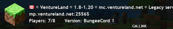 ▎ VentureLand ▎ 1.8-1.20 ▎ mc.ventureland.net ▎ Legacy server - no longer updated