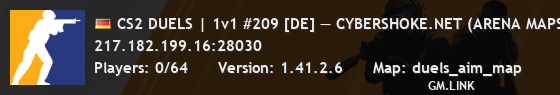 CS2 DUELS | 1v1 #209 [DE] — CYBERSHOKE.NET (ARENA MAPS)