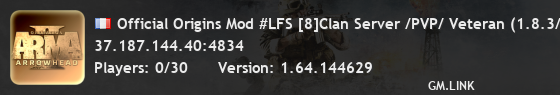 Official Origins Mod #LFS [8]Clan Server /PVP/ Veteran (1.8.3/1
