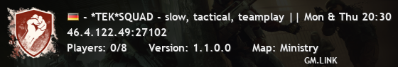 - *TEK*SQUAD - slow, tactical, teamplay || Mon & Thu 20:30