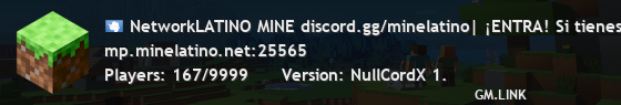 NetworkLATINO MINE discord.gg/minelatino| ¡RANGO GRATIS AL VOTAR! Usa /vote