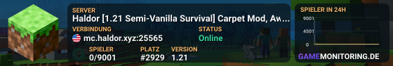 Haldor [1.21 Semi-Vanilla Survival] Carpet Mod, Awesome Community, and More!