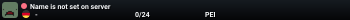 Name is not set on server