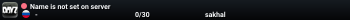 Name is not set on server