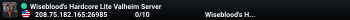 Wiseblood's Hardcore Lite Valheim Server