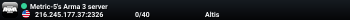Metric-5's Arma 3 server