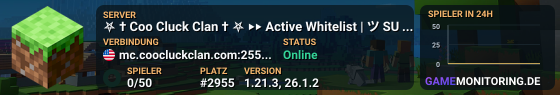 ⛧ † Coo Cluck Clan † ⛧ ‣‣ Active Whitelist | ツ SURVIVAL [1.21.3] ( •ө• ) Cozy Chill ( •ө• ) CooCluckClan.com